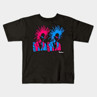 Punk Pastel Mates in Magenta and Blue by Blackout Design Kids T-Shirt